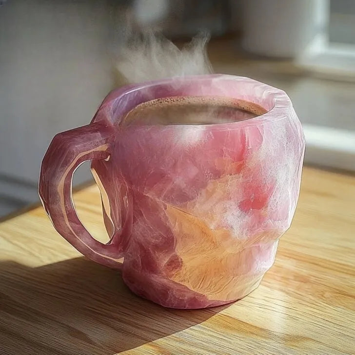 Rose Quartz Mineral Cofee Cup