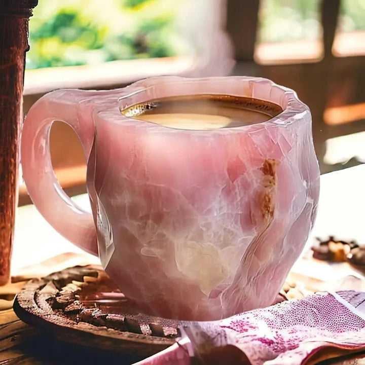Rose Quartz Mineral Cofee Cup