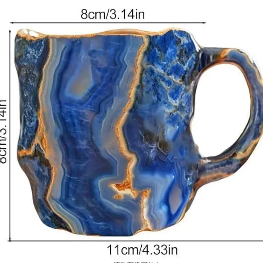 Deep Blue Mineral Cofee Cup