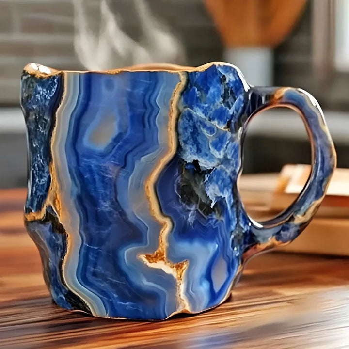 Deep Blue Mineral Cofee Cup