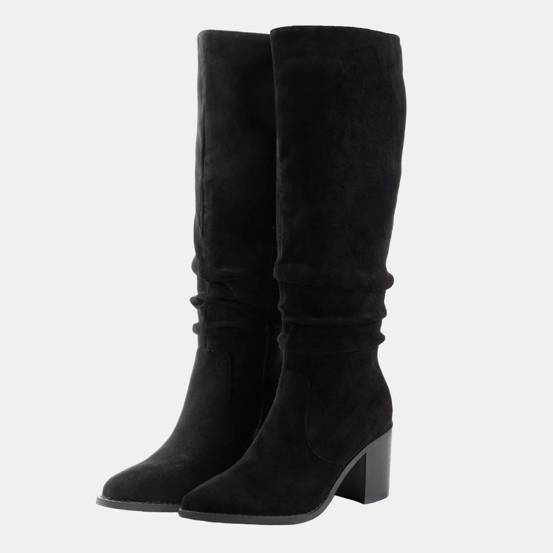 Noa | Knee-High Suede Block Heeled Boots