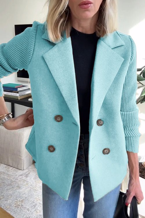 Amora | Chic Knit-Sleeve Blazer