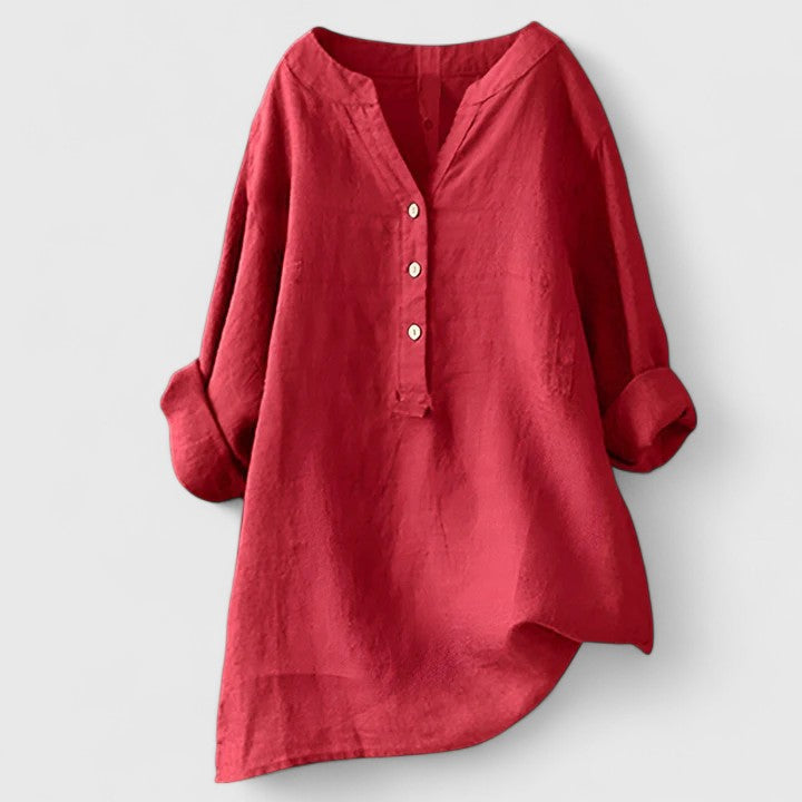 Larienne | Elegant Button-Front Linen Shirt