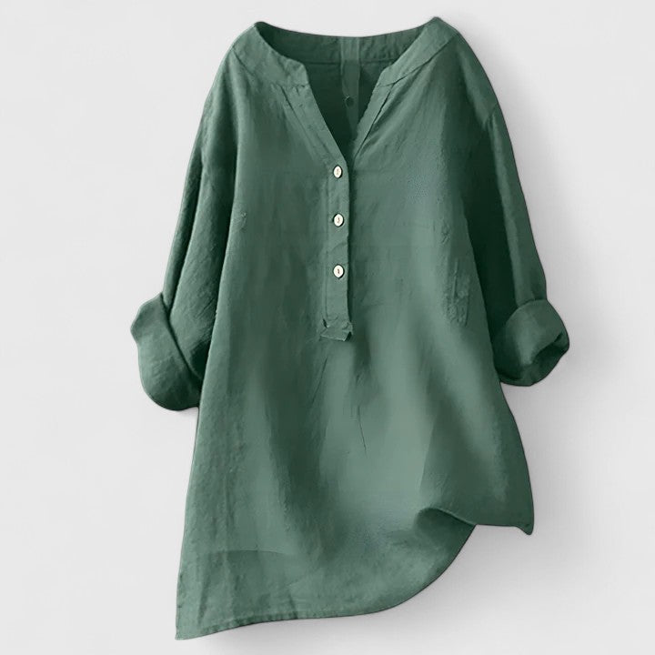 Larienne | Elegant Button-Front Linen Shirt